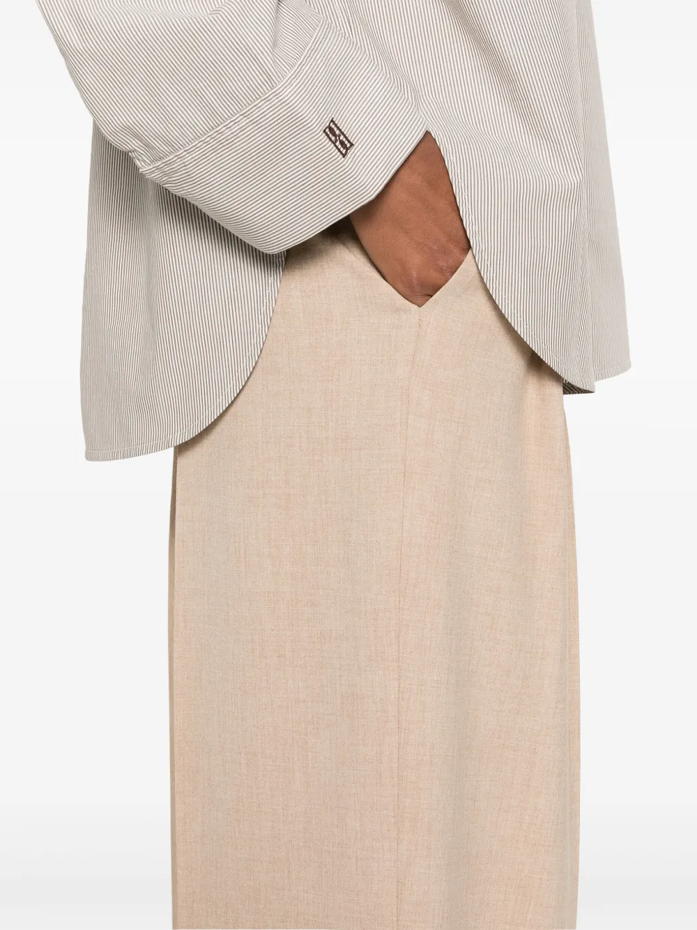 By Malene Birger Cymbaria high waist palazzo broek Beige