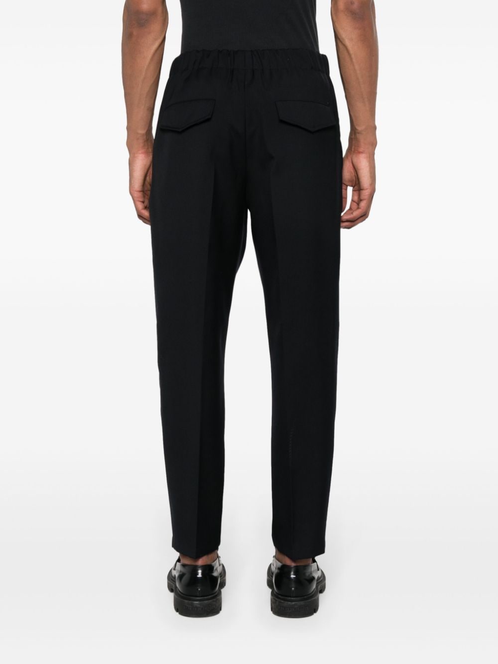 Shop Jil Sander Wool Tapered Trousers In 蓝色