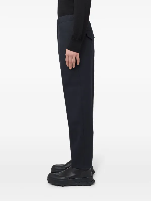 Jil Sander Wool Tapered Trousers | Blue | FARFETCH RO