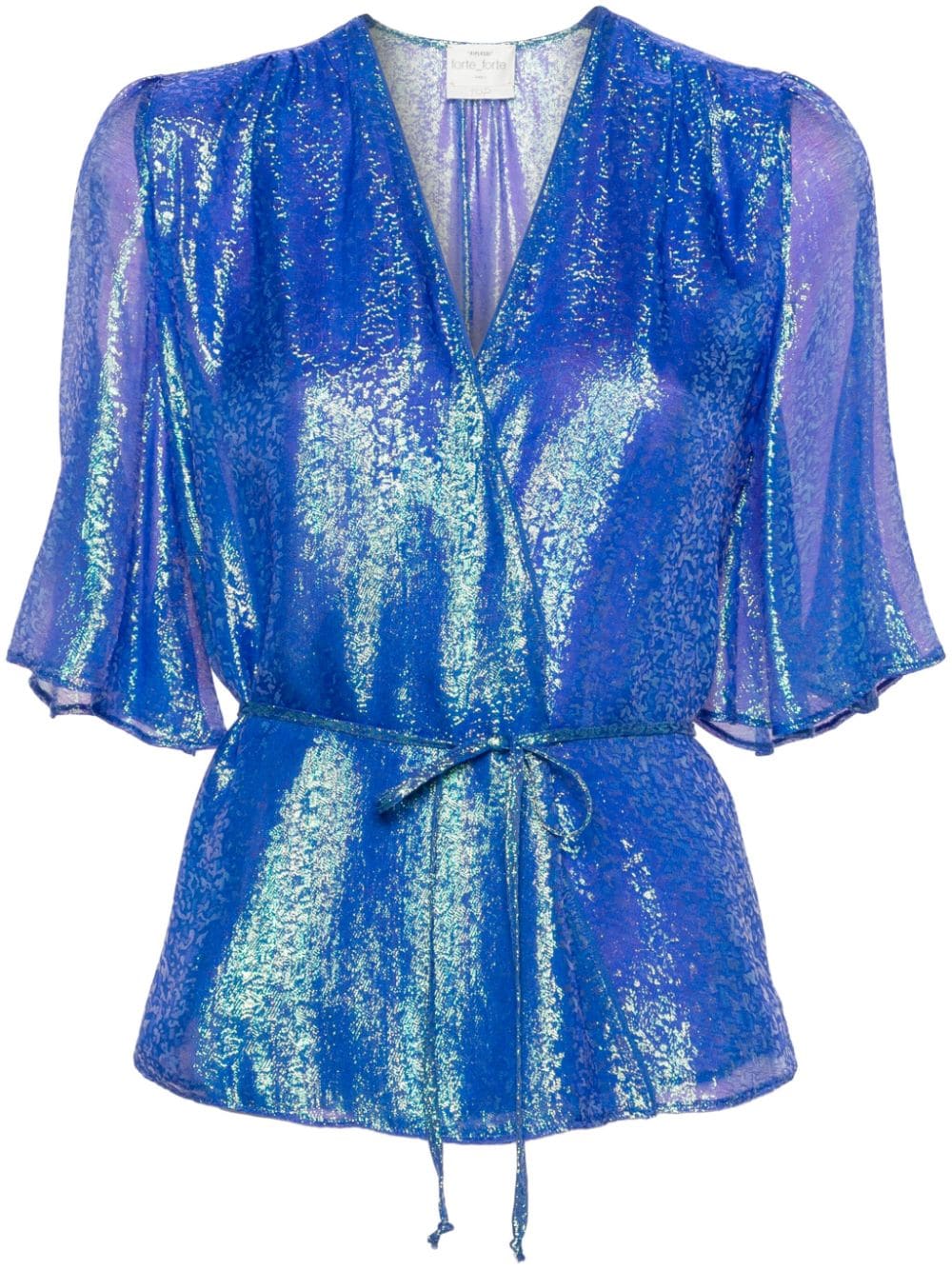 Forte Iris chiffon blouse Blauw
