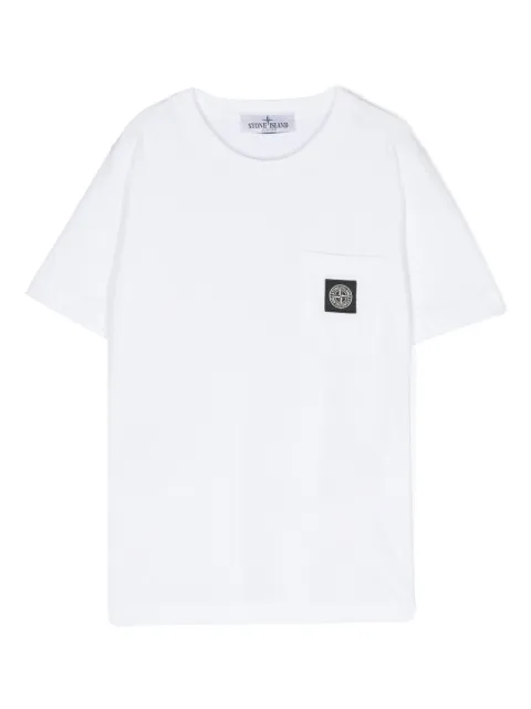 Stone Island Junior Compass-patch cotton T-shirt