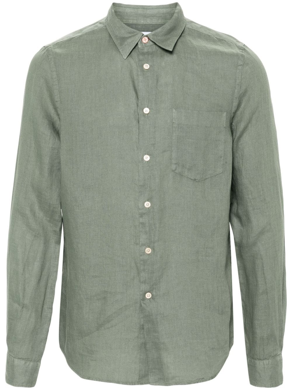 Shop Ps By Paul Smith Tailored Linen Shirt In Green