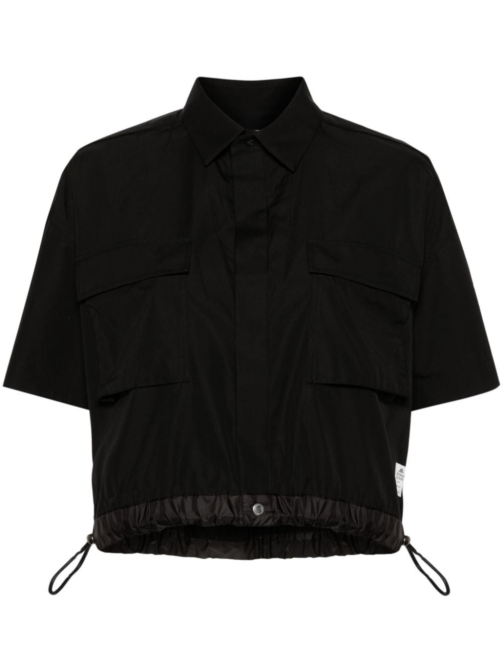 Sacai Thomas Mason cropped blouse Zwart