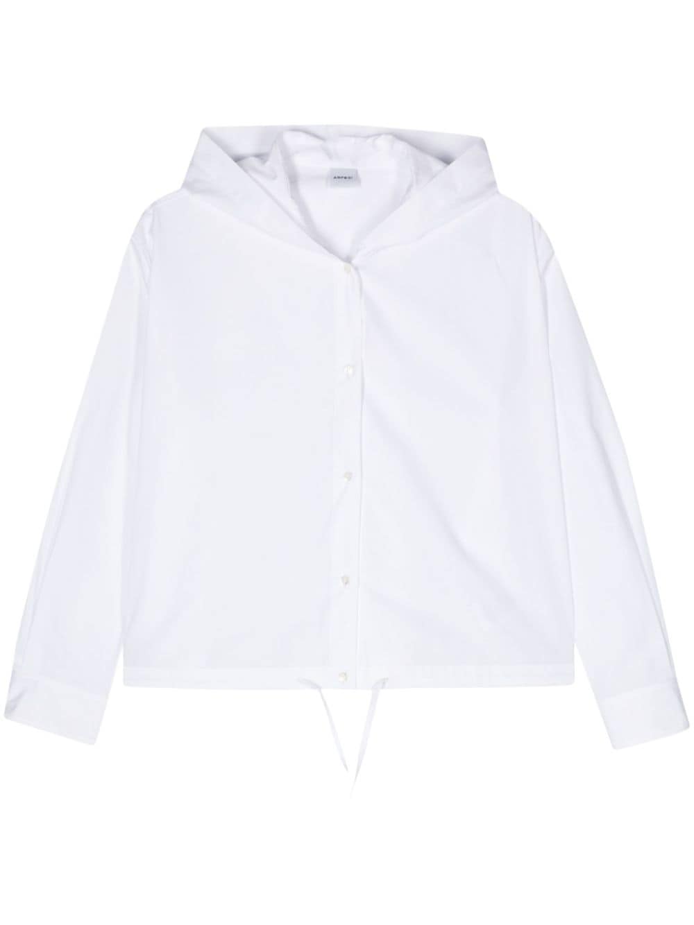 Aspesi Poplin Hooded Shirt In White