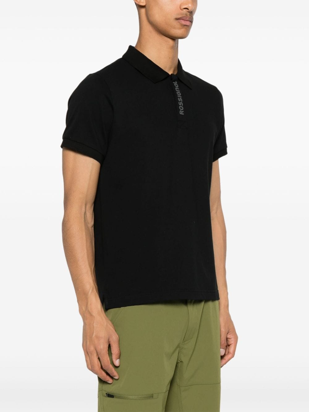 Shop Rossignol Logo-tape Polo Shirt In Black