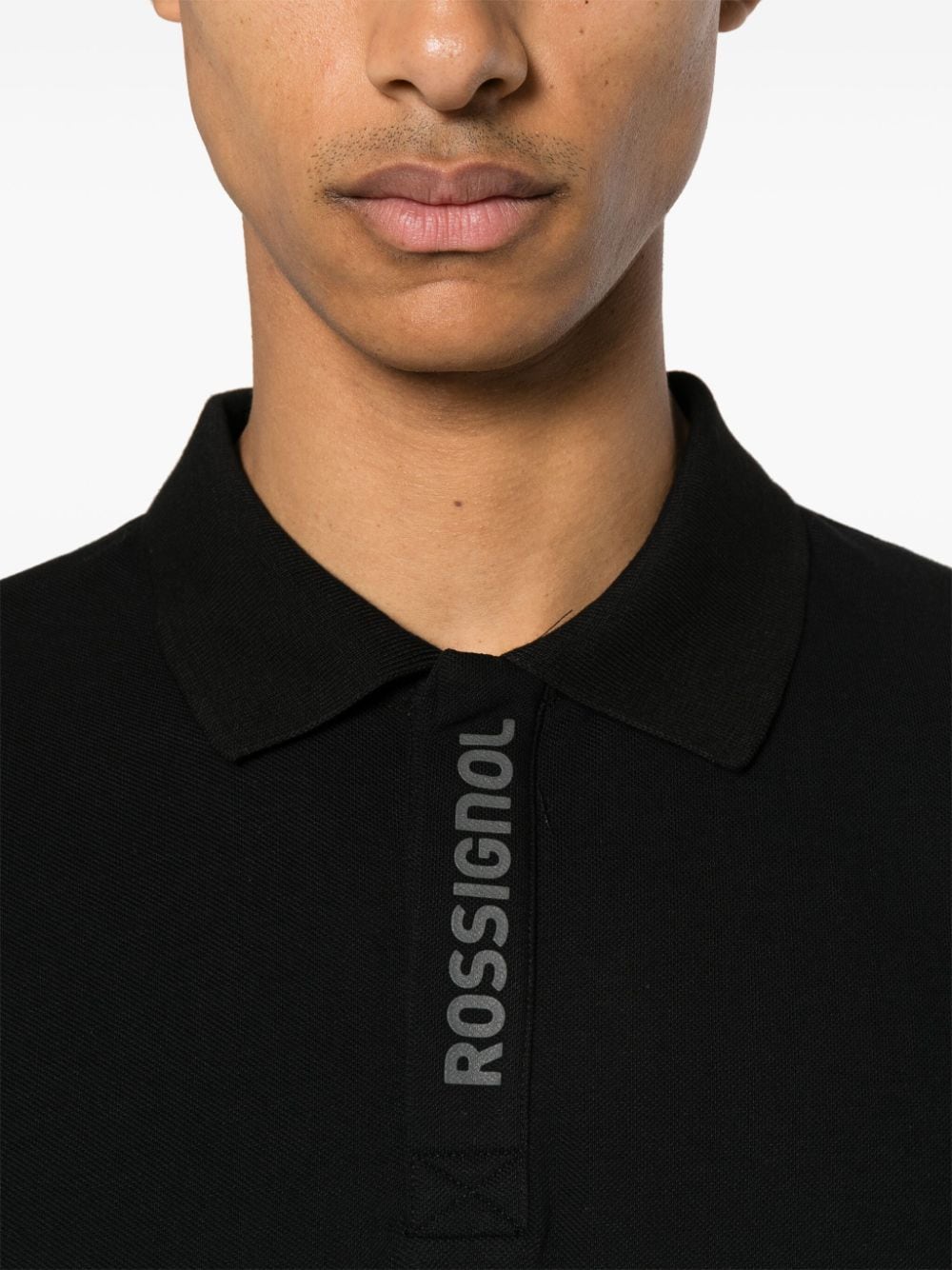 Shop Rossignol Logo-tape Polo Shirt In Black