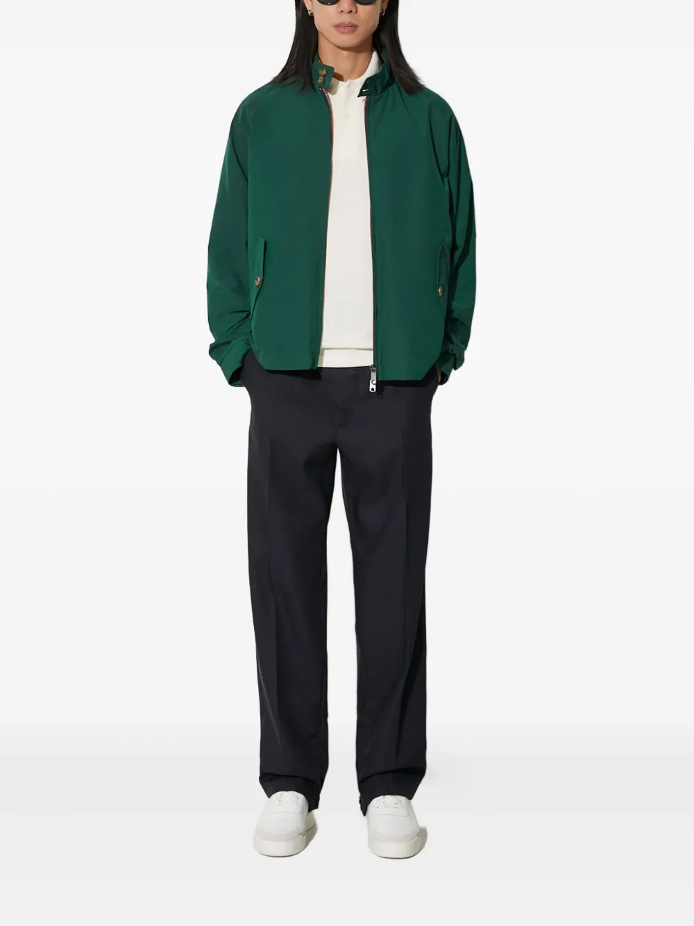 Baracuta G4 Mod Harrington Zip-front Jacket In Green
