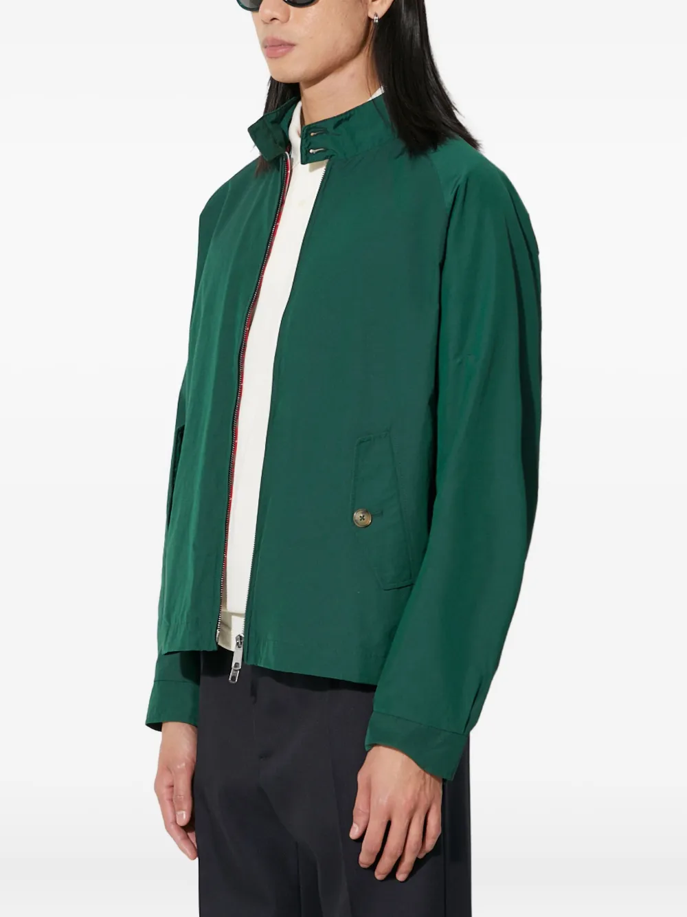 Baracuta G4 Mod Harrington Zip-front Jacket In Green