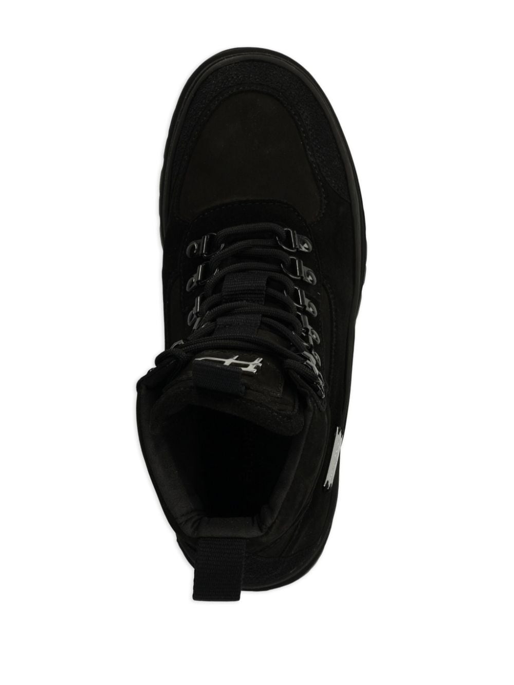 Shop Filling Pieces Logo-plaque Suede Boots In Black