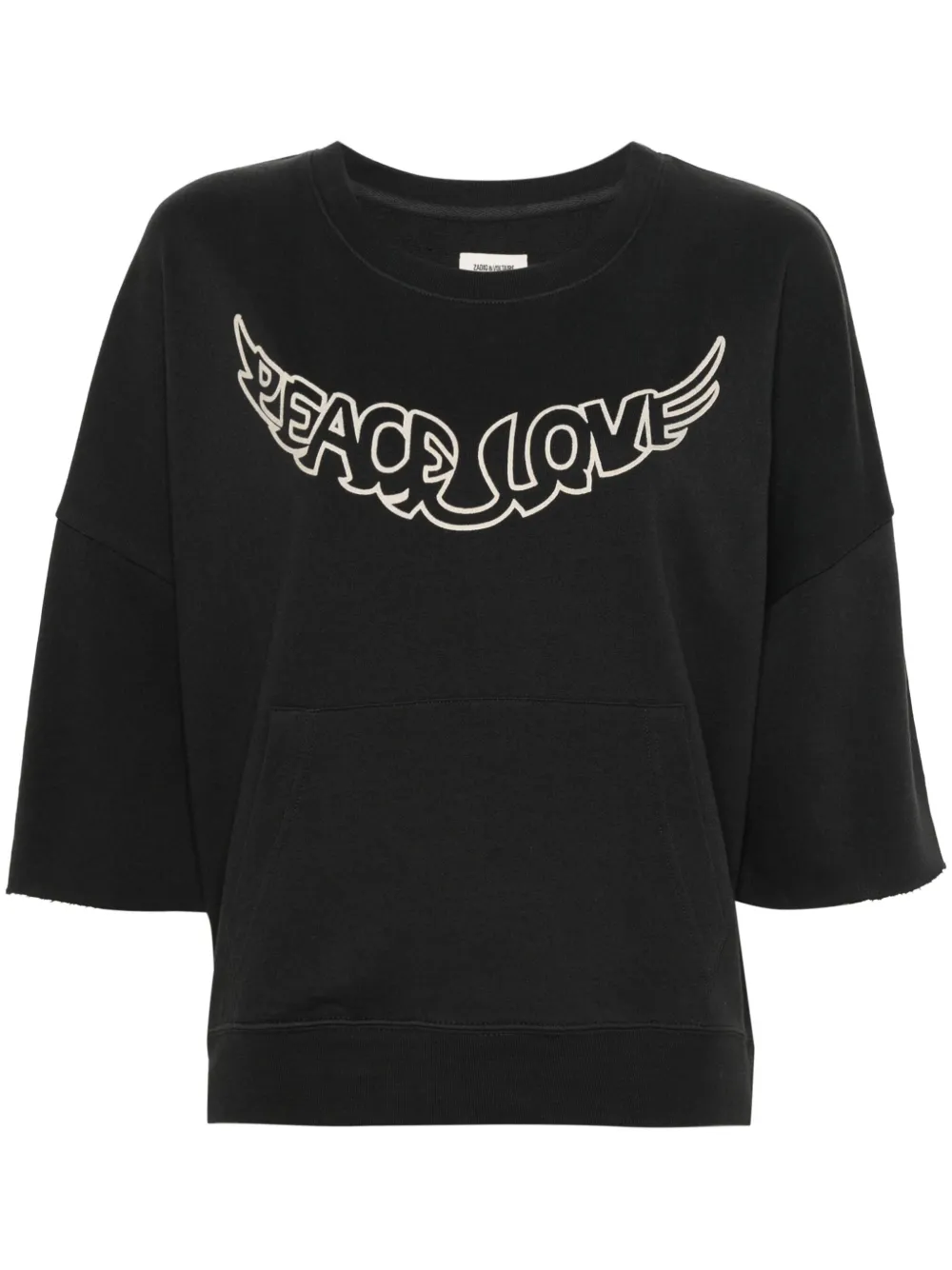 Shop Zadig & Voltaire Flocked-slogan T-shirt In Schwarz