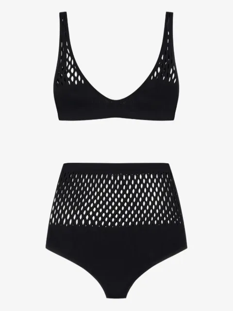Roberto Cavalli lot de deux bikinis à empiècements en résille