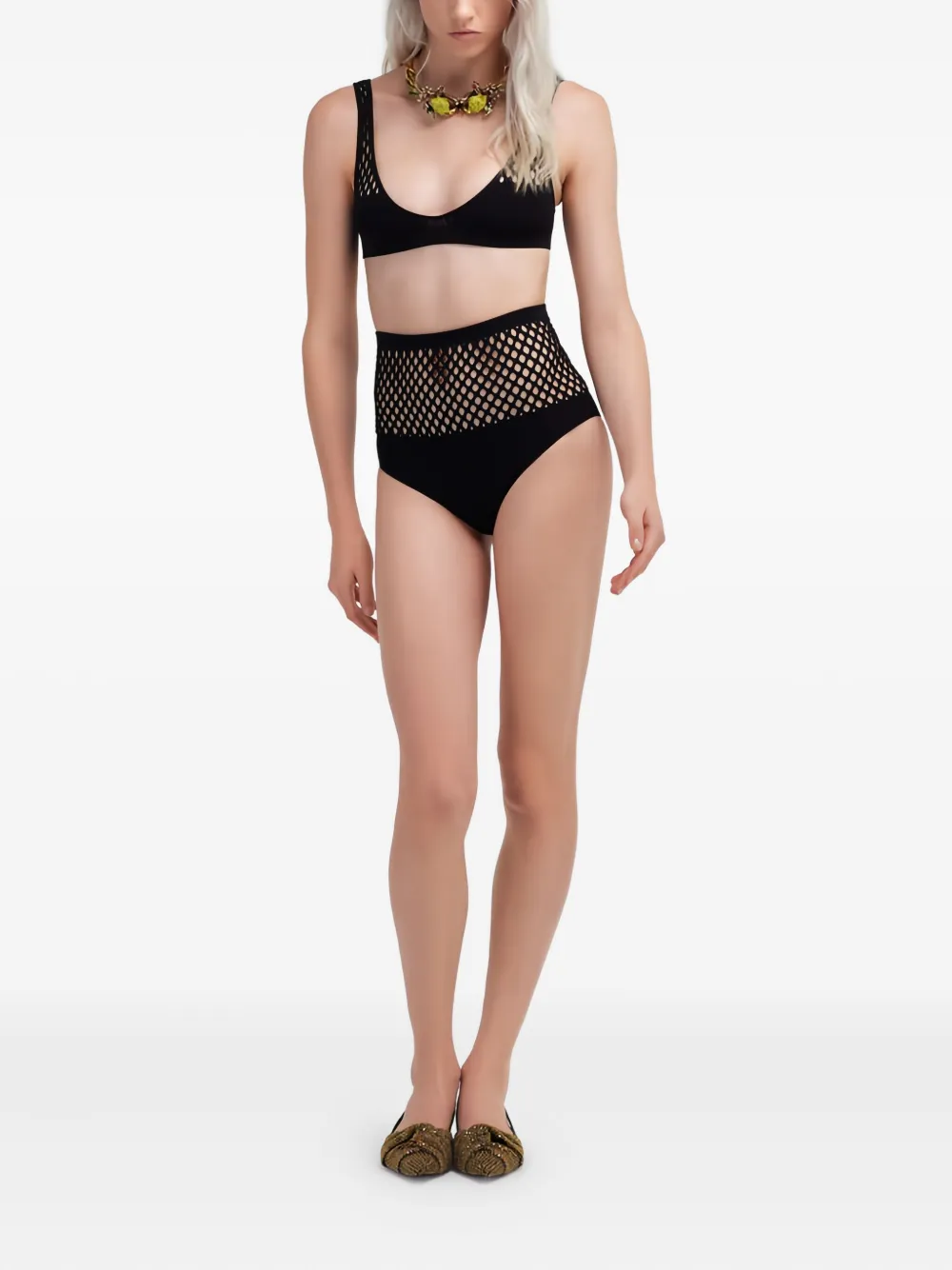 Roberto Cavalli Bikini met net-detail Zwart