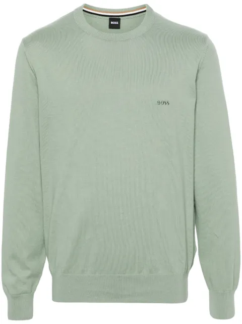 BOSS embroidered-logo cotton jumper