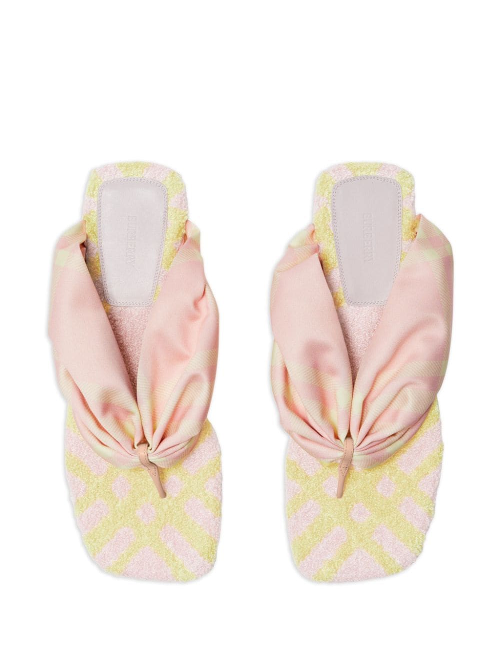 Shop Burberry Check Open-toe Flat Sandals In Pink