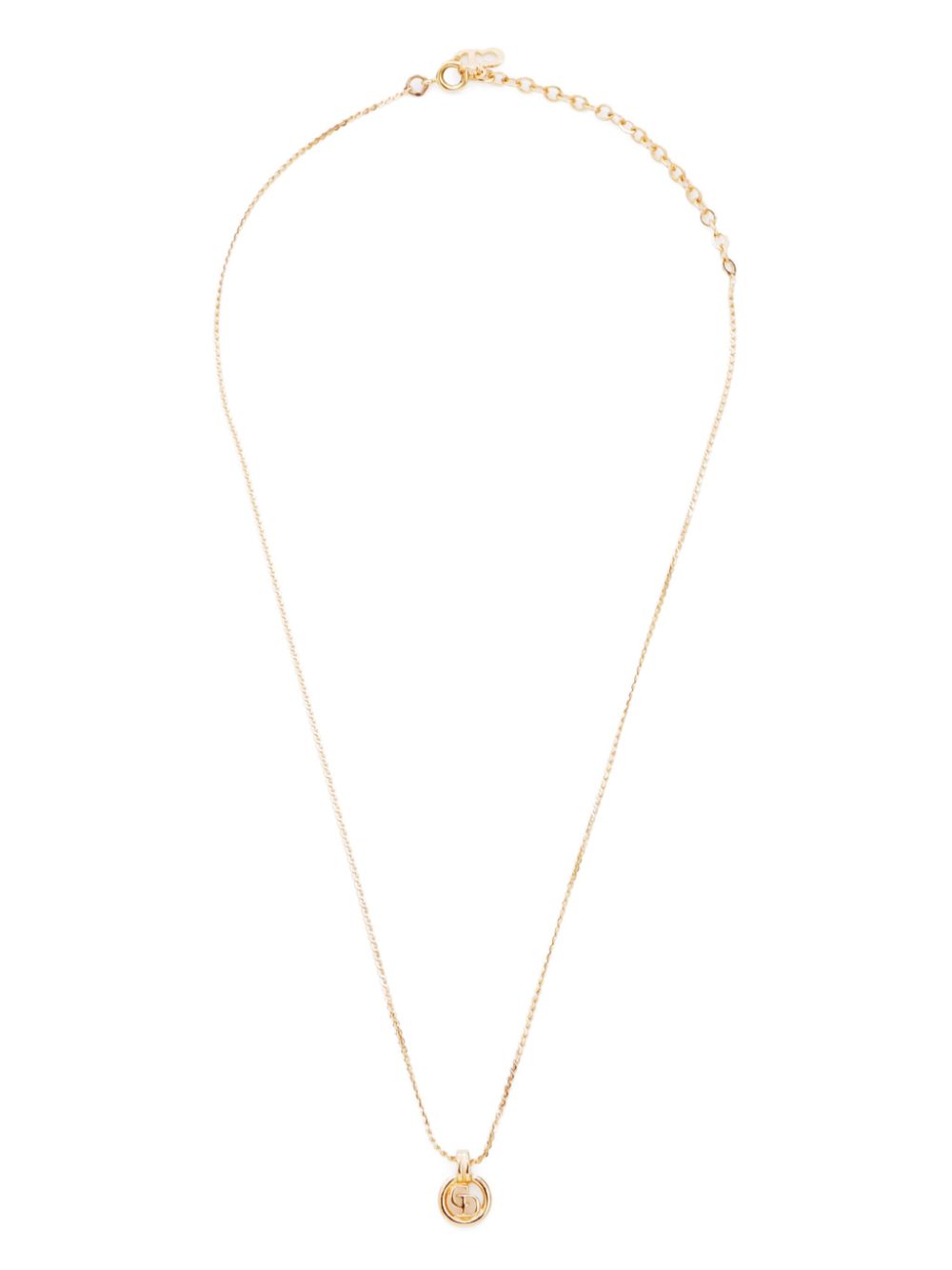 Pre-owned Dior Cd-pendant Necklace In Gold