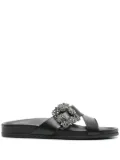 Manolo Blahnik Chilanghi leather slides - Black