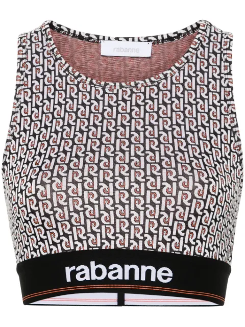 Rabanne monogram-pattern sports bralette