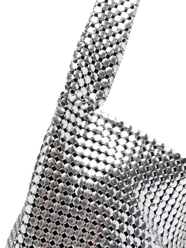 トートバッグ Rabanne Silver Medium Pixel Chain Bag Rabanne Pixel Metallic Tote Bag | Silver | FARFETCH