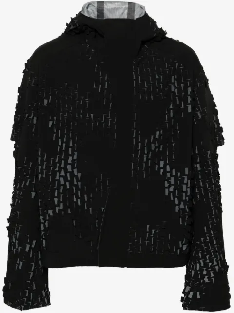 HELIOT EMIL Morphogens lasercut-pattern hooded jacket