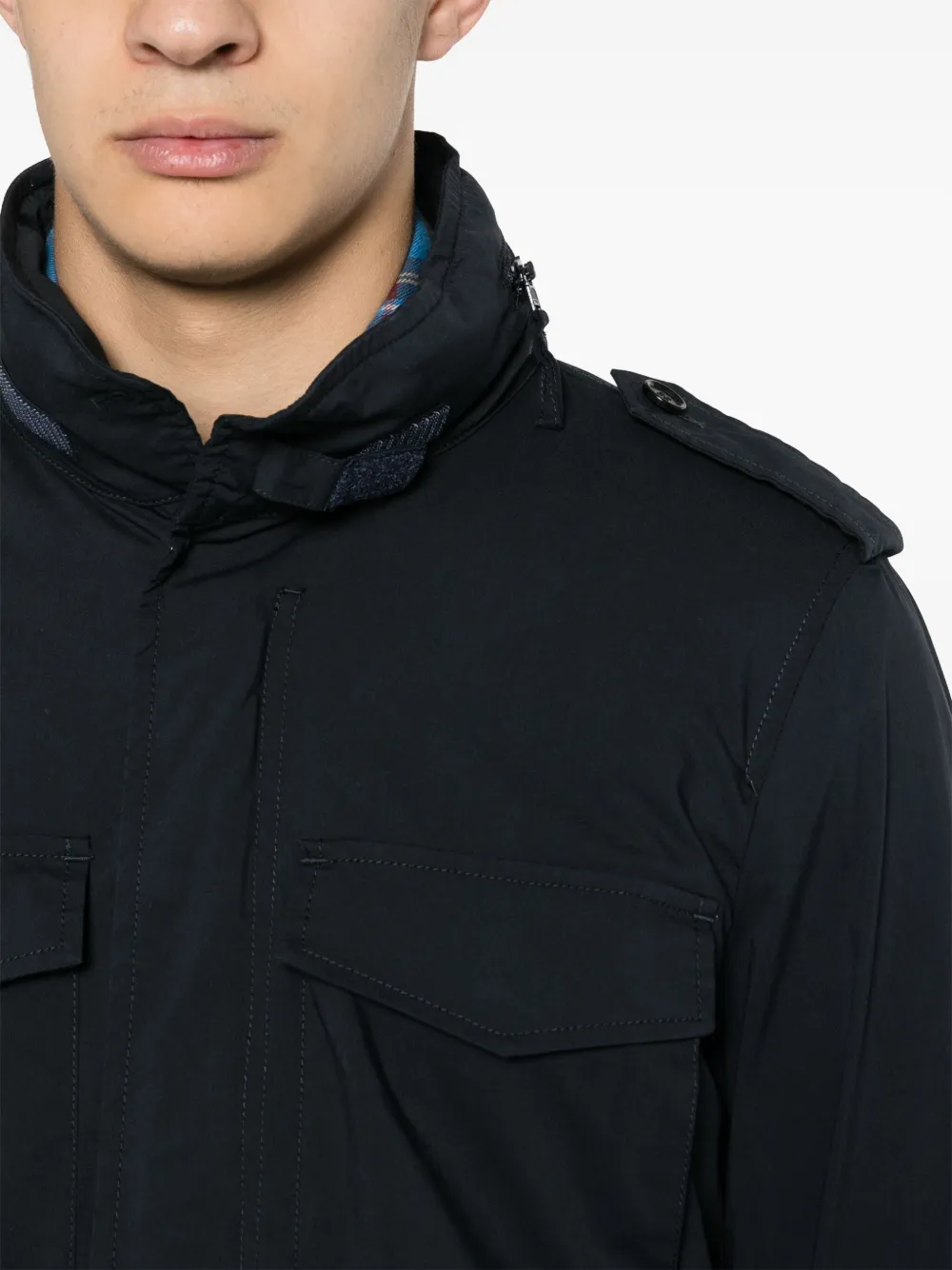 Shop Aspesi Mini Field Zip-up Jacket In Blue