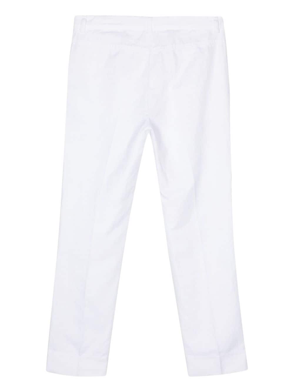 Shop Aspesi Pressed-crease Tapered Trousers In White