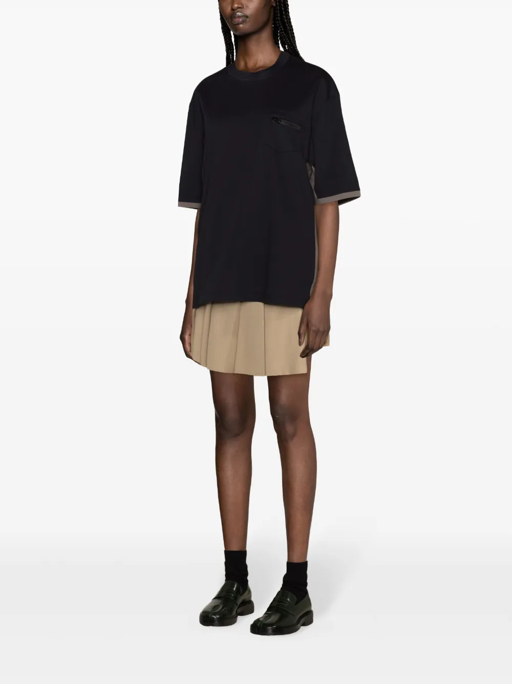 sacai T-shirt met vlakken Blauw