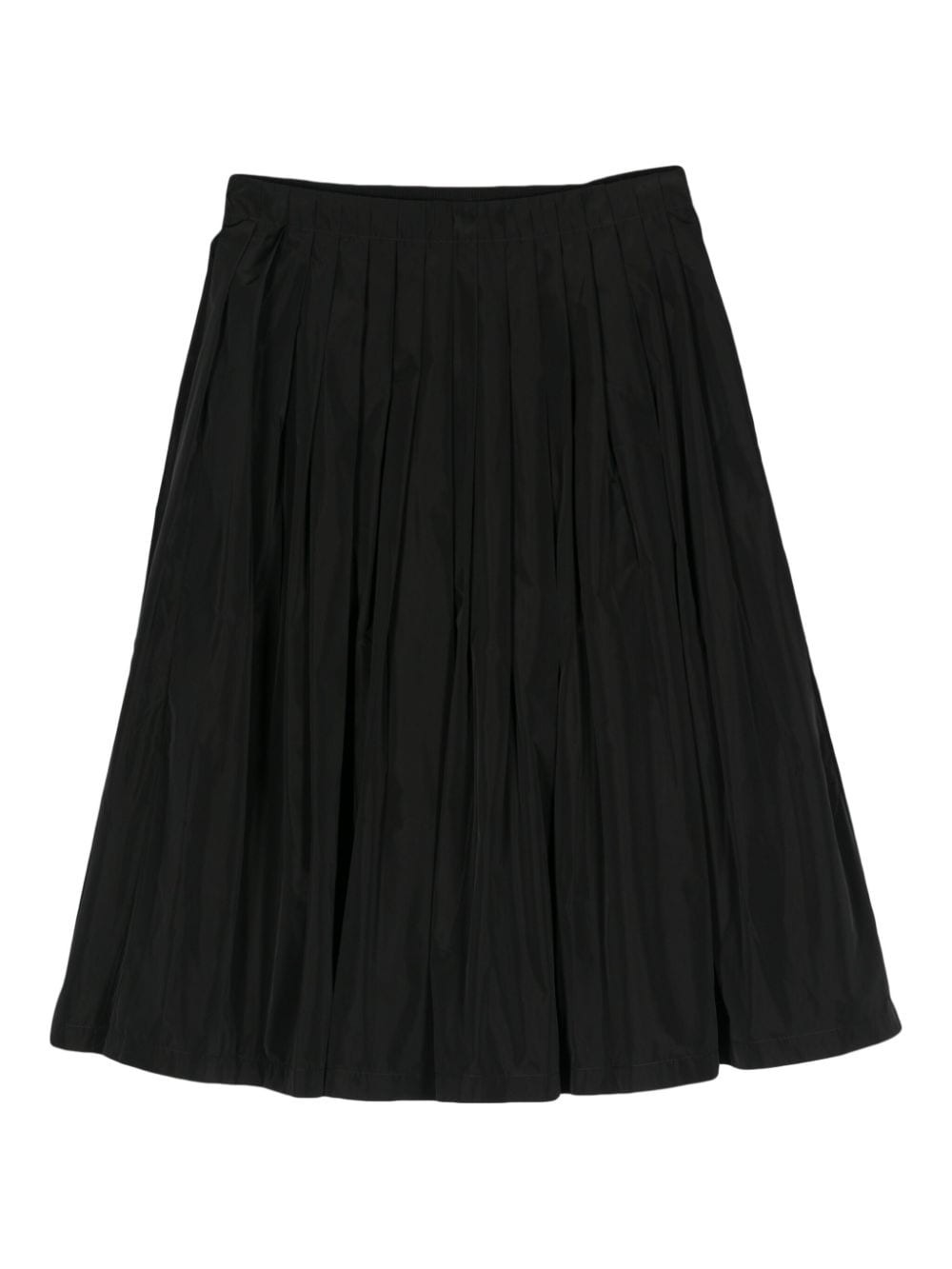 Shop Aspesi Pleated Taffeta Midi Skirt In Black