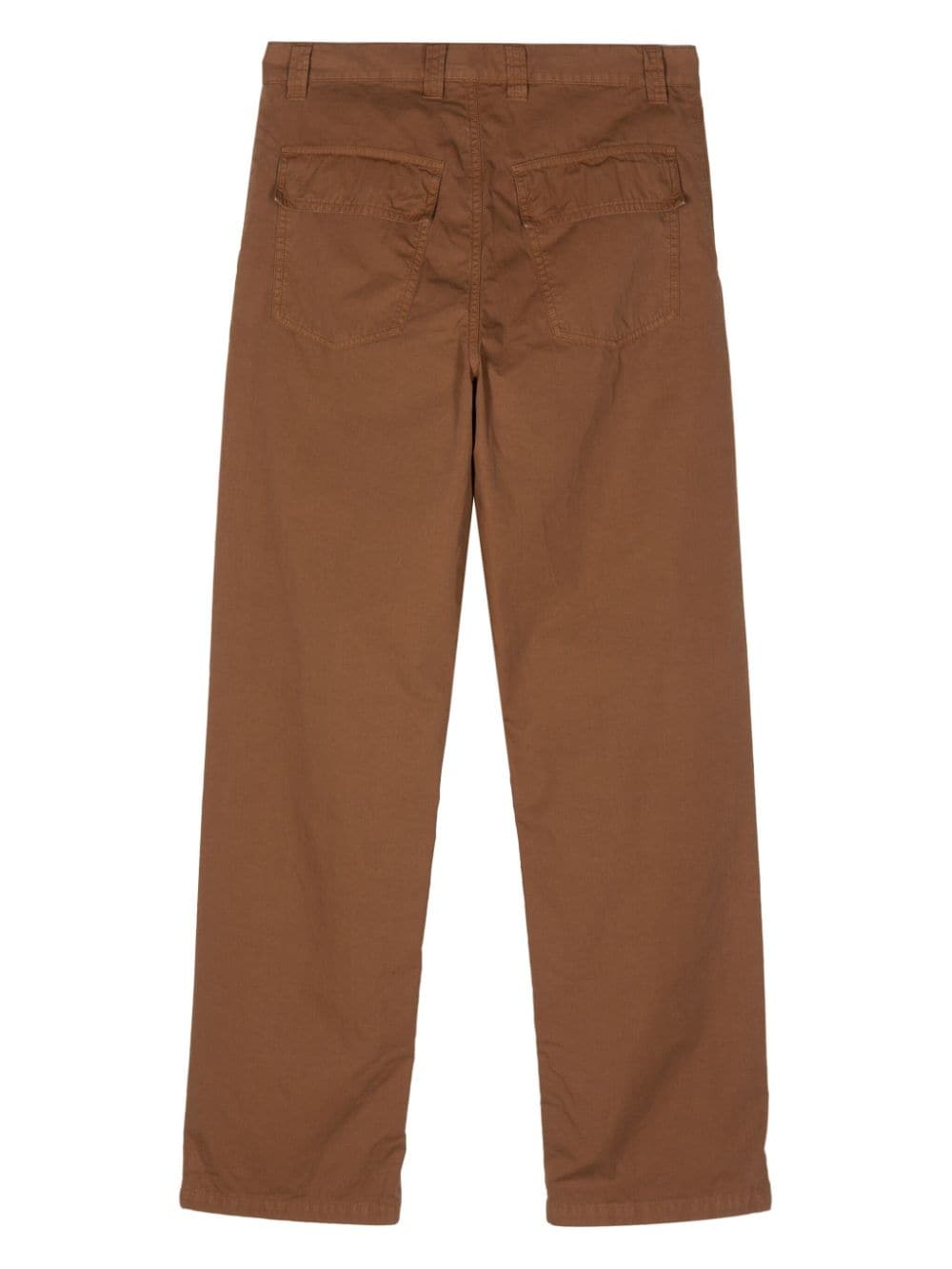 Shop Aspesi Cotton Straight Trousers In Brown