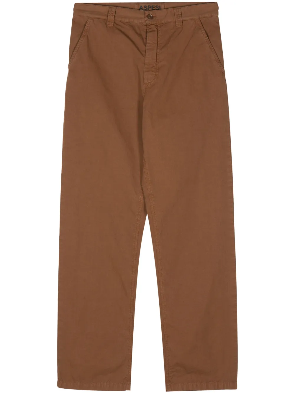 Aspesi Cotton Straight Trousers In Brown