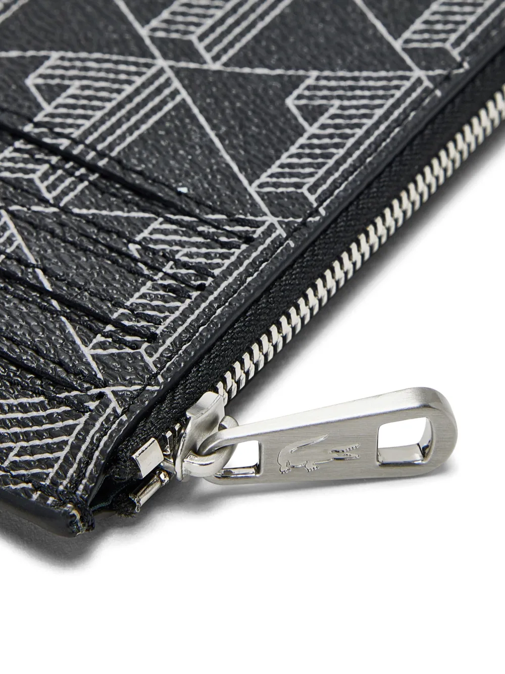 Shop Lacoste Monogram-print Cardholder In Black