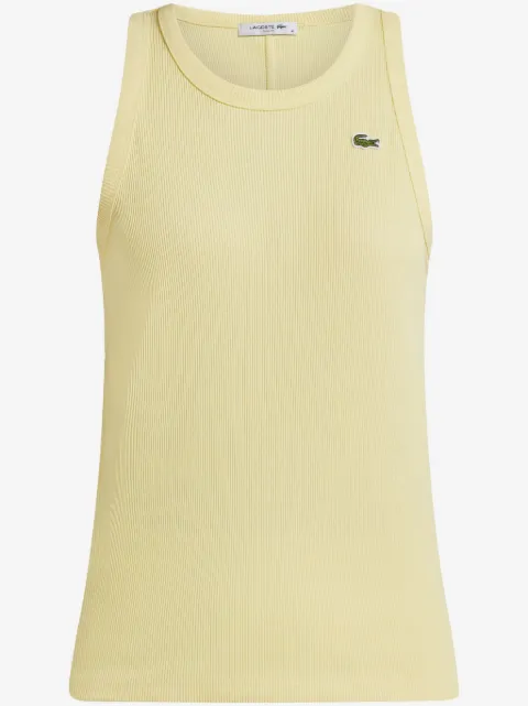 Lacoste top tejido de canalé con aplique del logo