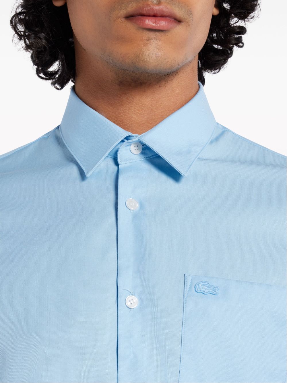 Lacoste logo-embroidered cotton shirt Men