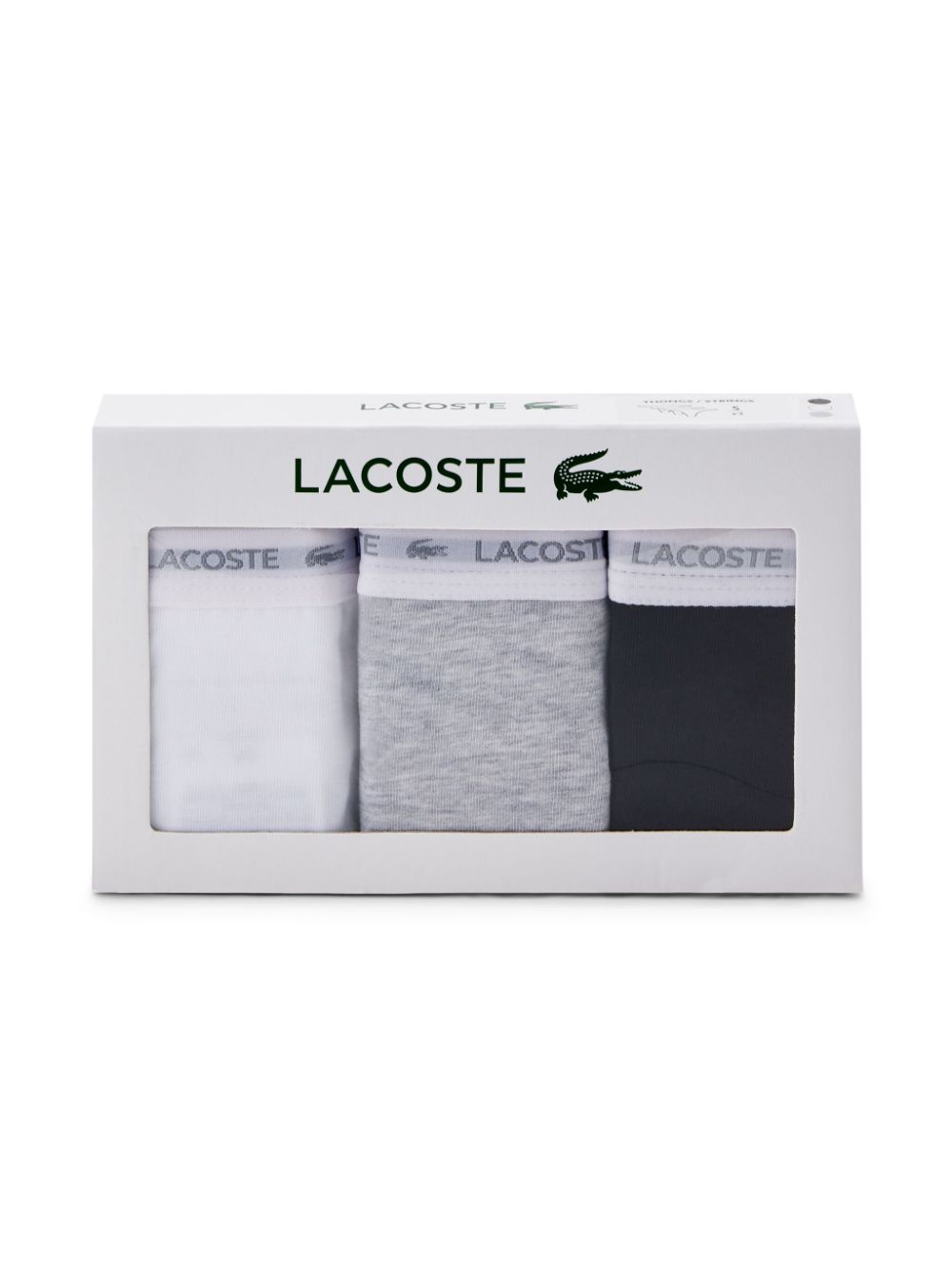 Lacoste Drie strings met logoband Wit