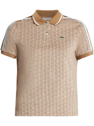 2024春の新作 Polo Cotton monogram-jacquard Lacoste Shirt Neutrals | トップス