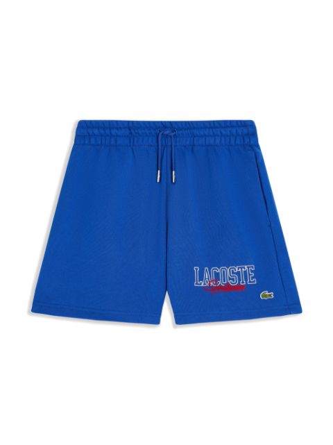 Lacoste slogan-embroidered drawstring shorts