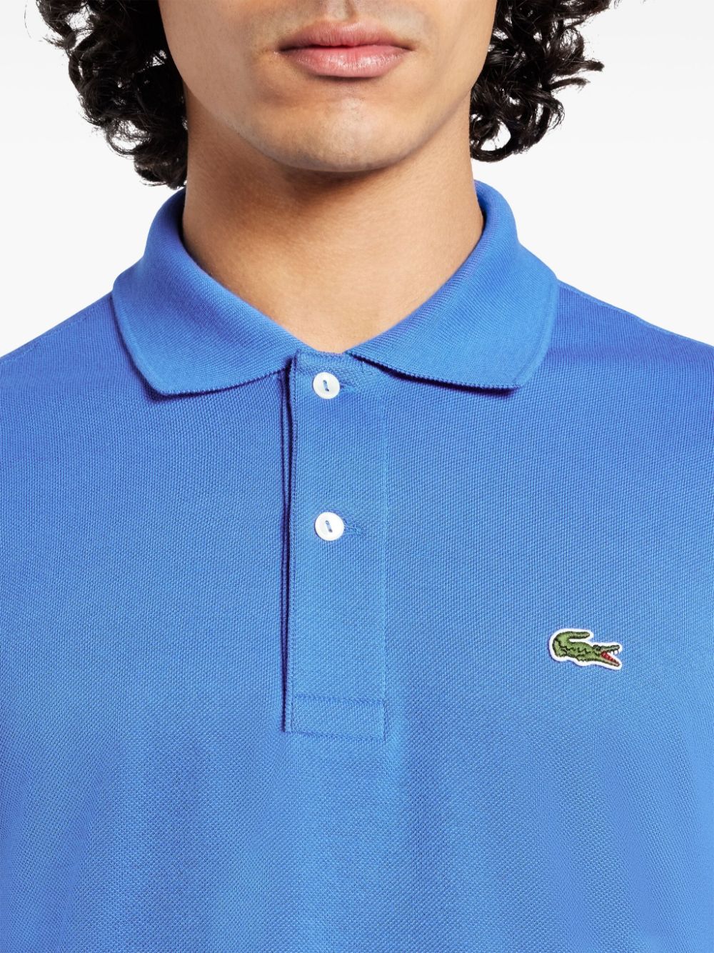Shop Lacoste Logo-appliqué Cotton Polo In 蓝色