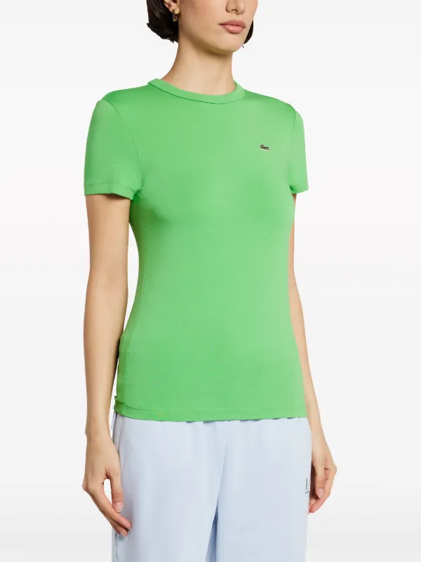 Lacoste logo-appliqué Organic Cotton T-shirt | Green | FARFETCH IN