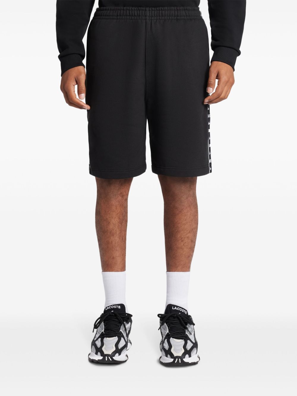 Lacoste Shorts met logostreep Zwart