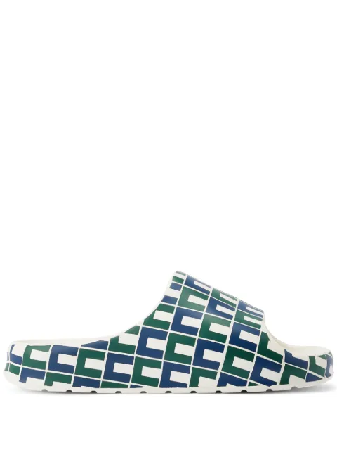 Lacoste geometric-print open-toe slides