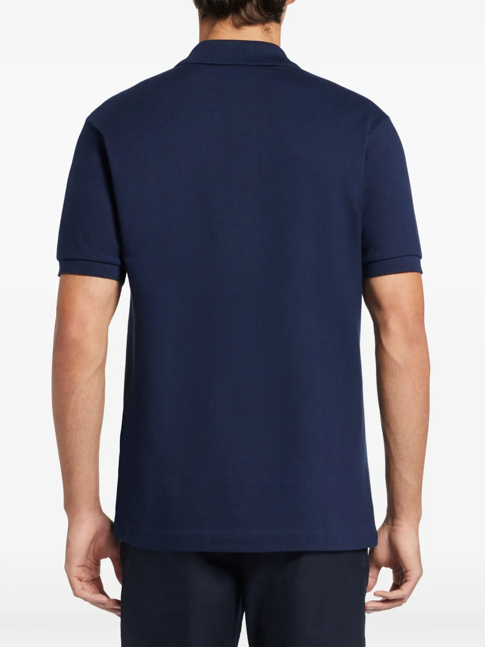 Lacoste Poloshirt met geborduurde tekst Blauw