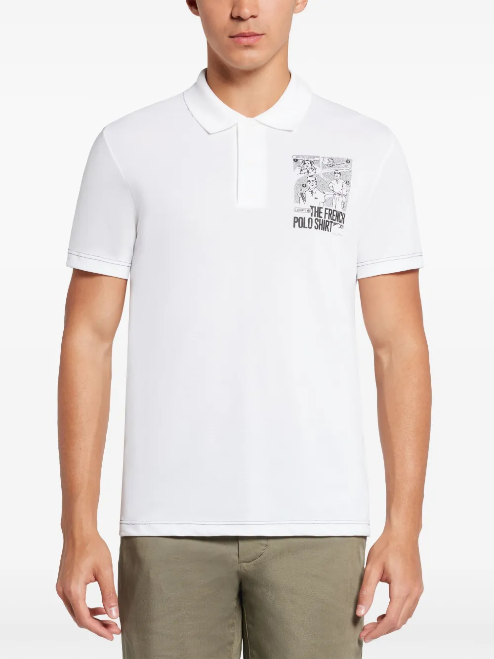 Shop Lacoste Movement Graphic-print Polo Shirt In White