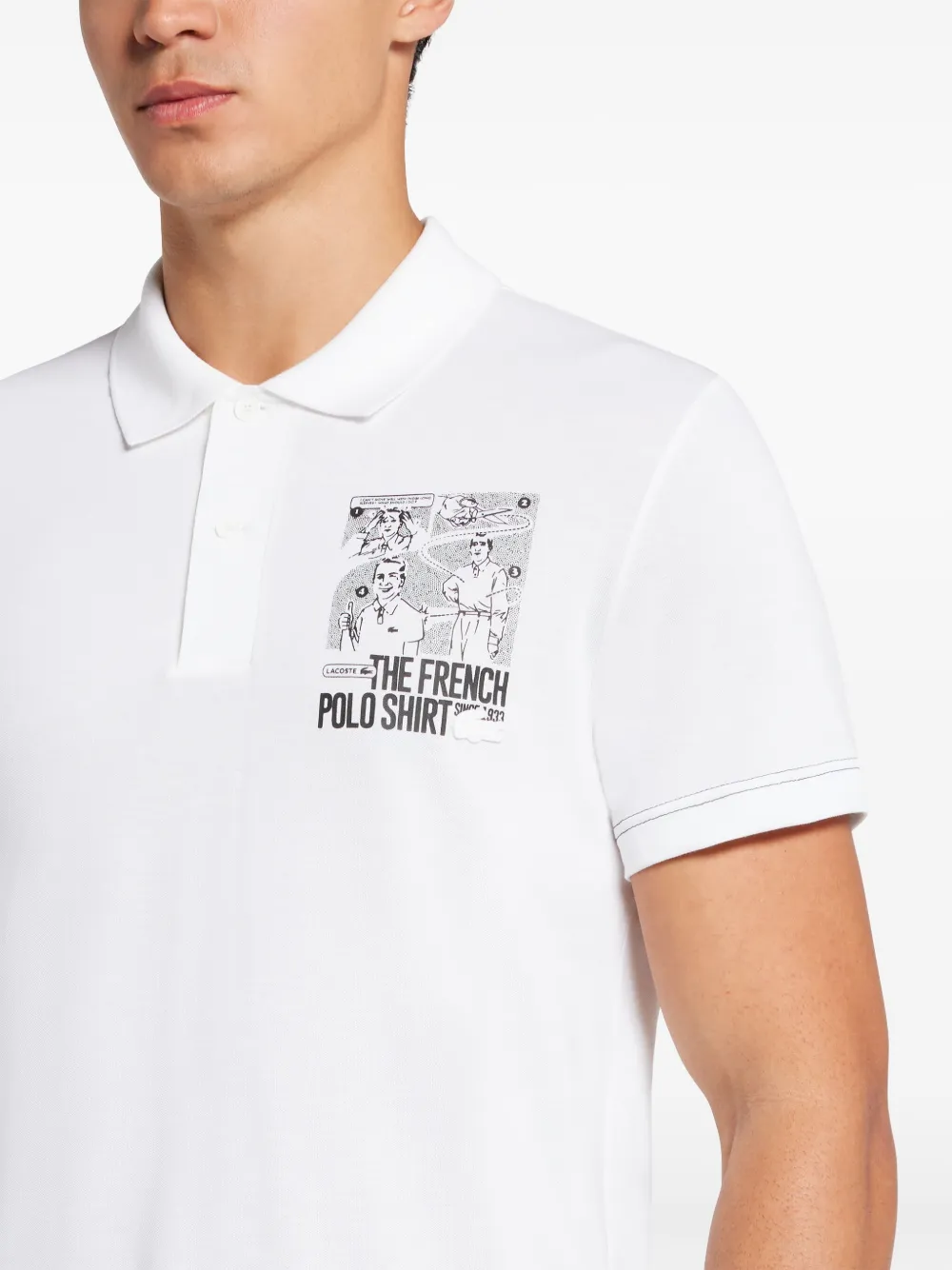 Shop Lacoste Movement Graphic-print Polo Shirt In White