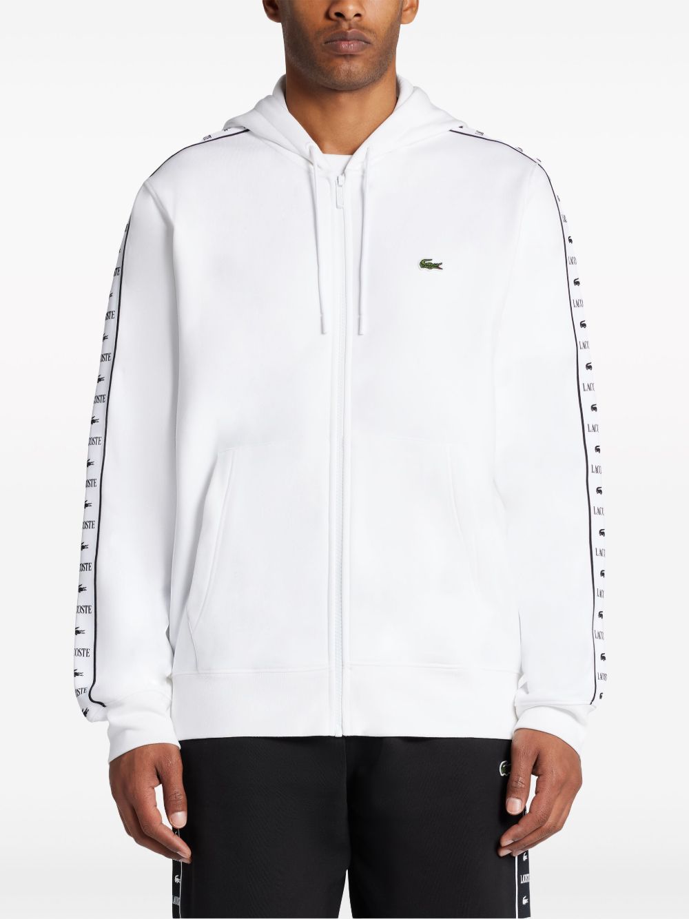 Lacoste Hoodie met zijstreep Wit