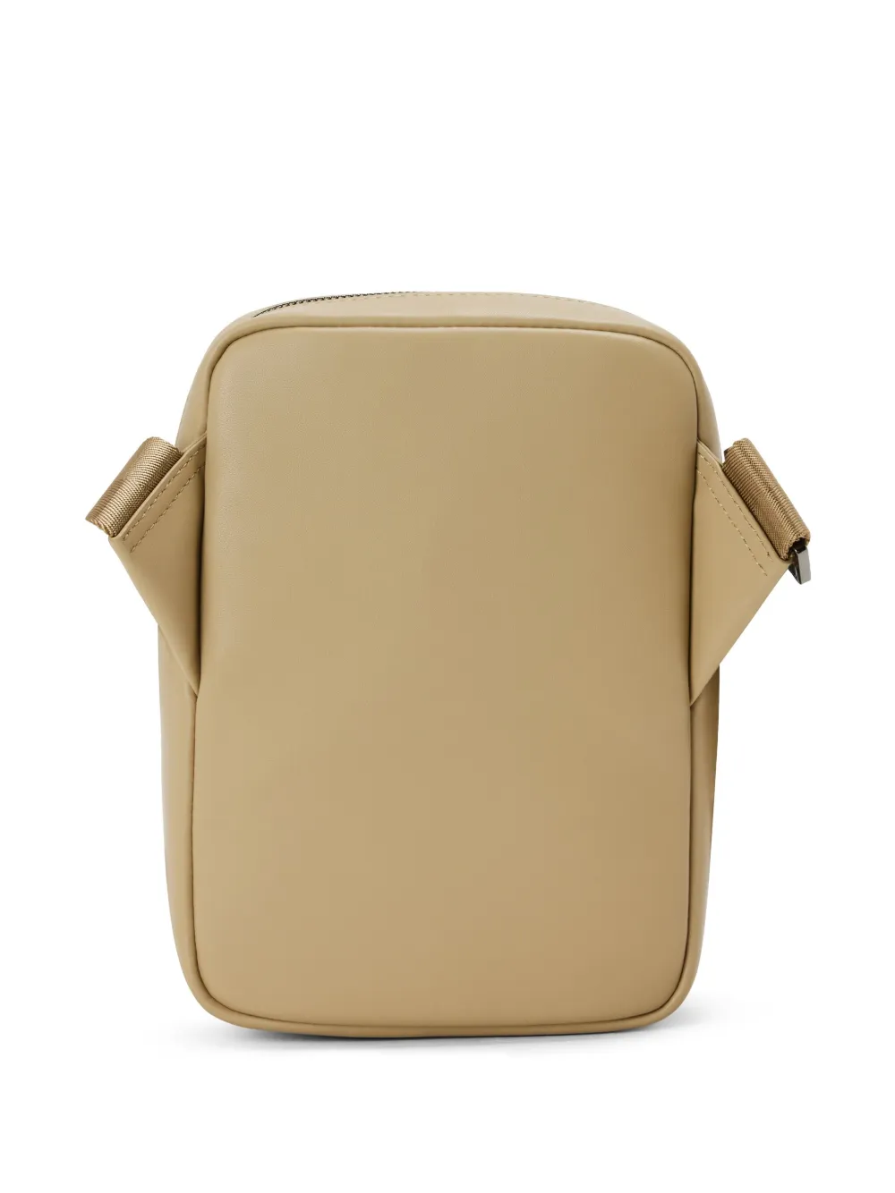 Shop Lacoste Faux-leather Messenger Bag In Neutrals