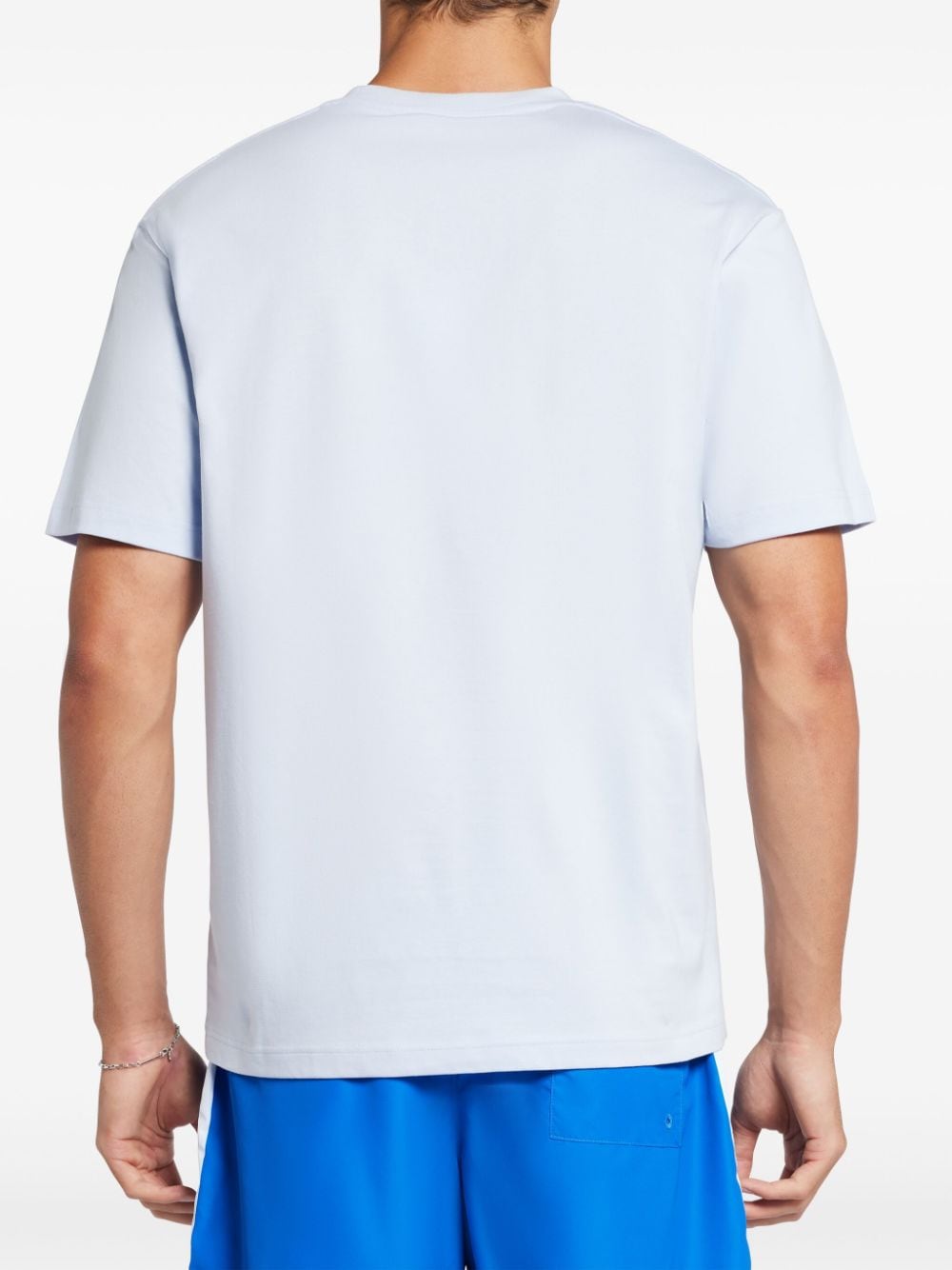 Shop Lacoste Logo-print Cotton T-shirt In Blue