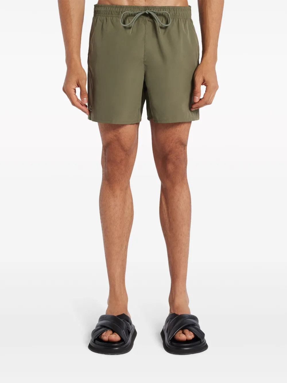 Shop Lacoste Logo-embroidered Swim Shorts In Green