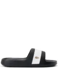 Lacoste logo-appliqué stripe-detail slides - Black