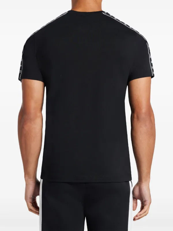 Lacoste ラコステ ◆ Tape T-Shirt ロゴ テープ Tシャツ Lacoste logo-tape Cotton T-shirt | Black | FARFETCH