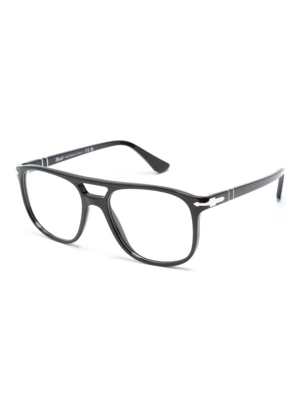 Shop Persol Greta Square-frame Glasses In 黑色
