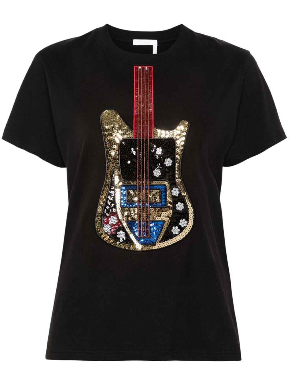 CHLOÉ GUITAR-EMBELLISHED T-SHIRT